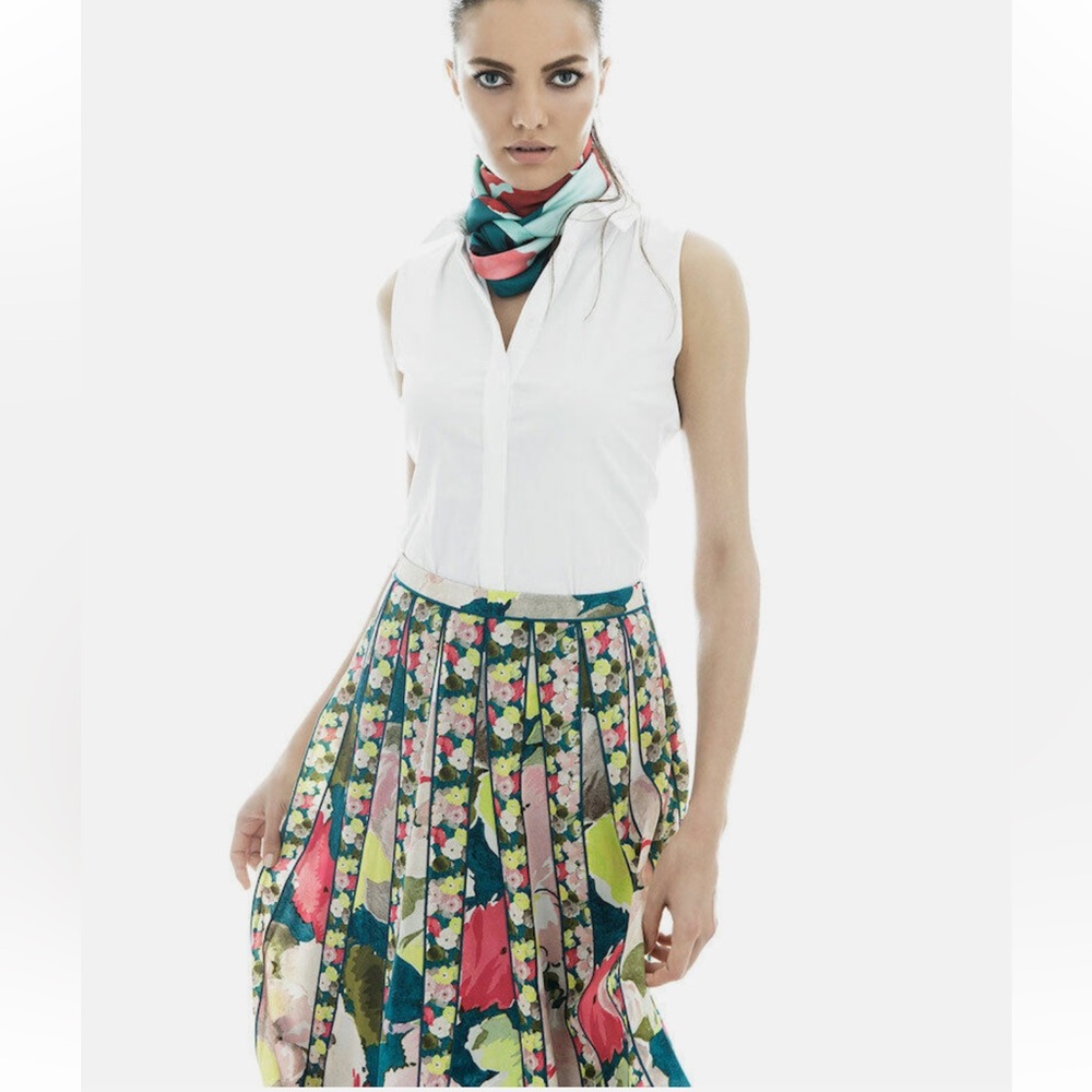 LAFAYETTE 148 ADALIA Godet Seamed A-Line Silk Skirt 100% silk - Picture 3 of 8